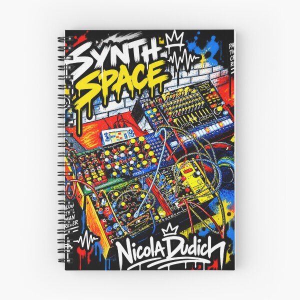 Item preview, Synth Space – Modular Synthesizer & Patch Cable Graffiti Art designed and sold by NicolaDudich.