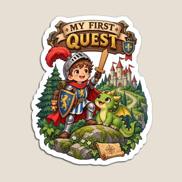 Item preview, My First Quest - Little Knight & Baby Dragon Fantasy Adventure designed and sold by WUSCHELWORKS.