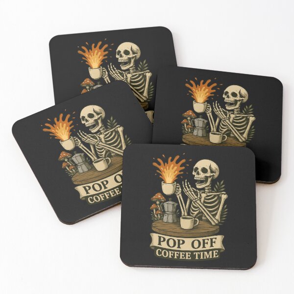 Item preview, Pop Off Coffee Time Skeleton designed and sold by DustyCuriositie.