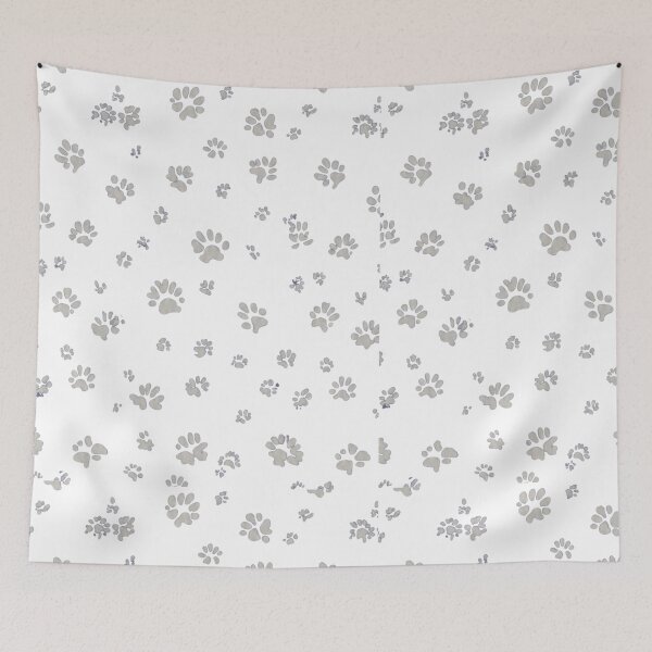 Item preview, Gray Paw Print Pattern-Cute Animal Paws on White Background Seamless designed and sold by LC&LCPlatform.