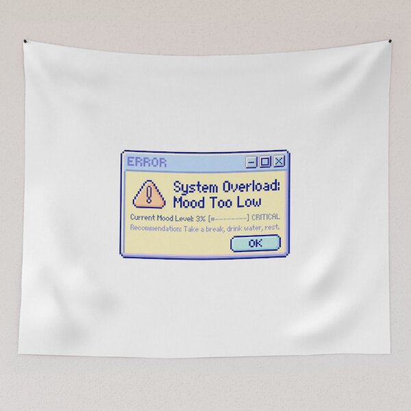 Item preview, System Overload Mood Too Low - Retro 90s Error Window Sticker - Y2K Tech Nostalgia designed and sold by Htkester1.