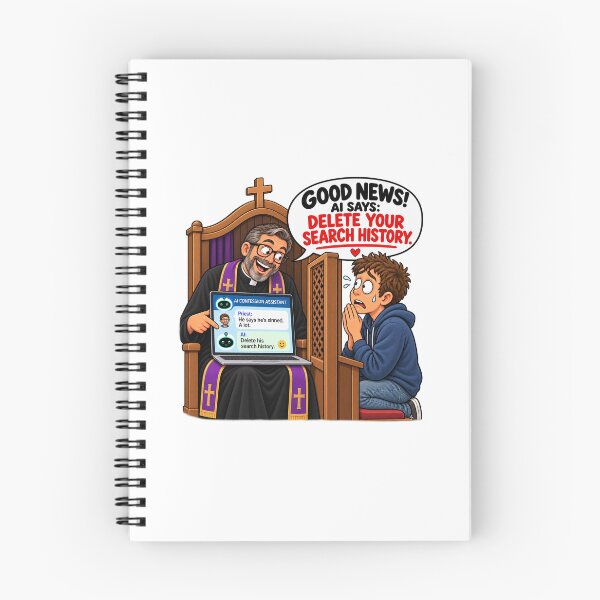 Item preview, Funny Priest AI Confession – Delete Your Search History designed and sold by EwelinaBa.