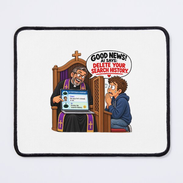 Item preview, Funny Priest AI Confession – Delete Your Search History designed and sold by EwelinaBa.