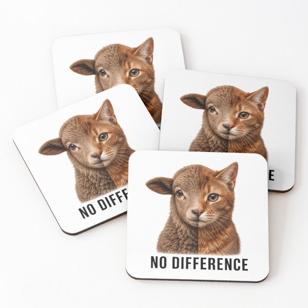 Item preview, No Difference Vegan Animal Welfare Lamb Cat Farm Animals Pets Animal Rights Go Vegan designed and sold by Annika Shurafa.