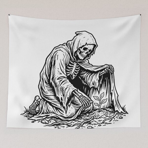 Item preview, Skeleton Shielding a Small Plant from Harm designed and sold by MisteryDesigner.