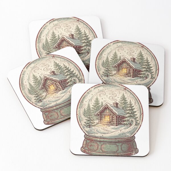 Item preview, Snow Globe Cabin Shirt – Vintage Christmas Holiday Tee designed and sold by KERK Art and Design.