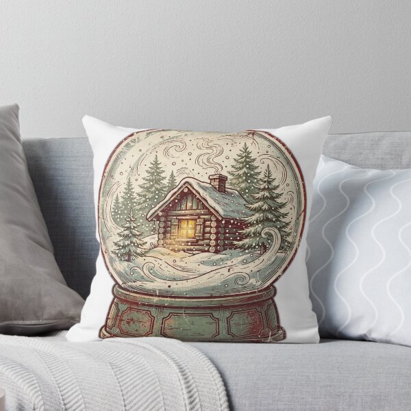 Item preview, Snow Globe Cabin Shirt – Vintage Christmas Holiday Tee designed and sold by KERK Art and Design.