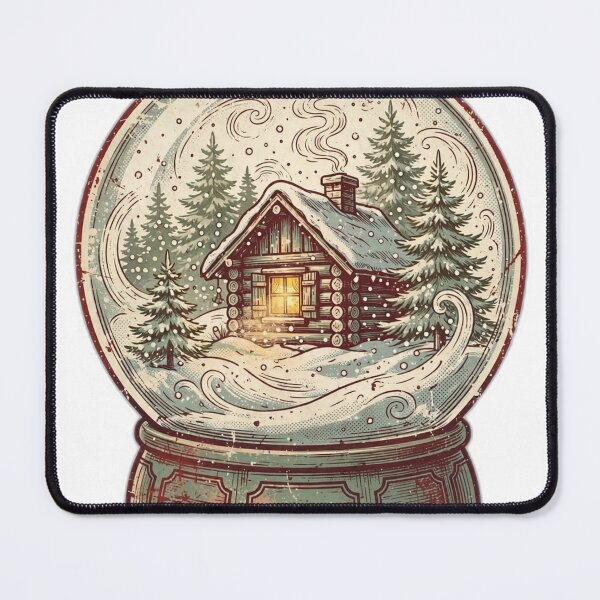 Item preview, Snow Globe Cabin Shirt – Vintage Christmas Holiday Tee designed and sold by KERK Art and Design.