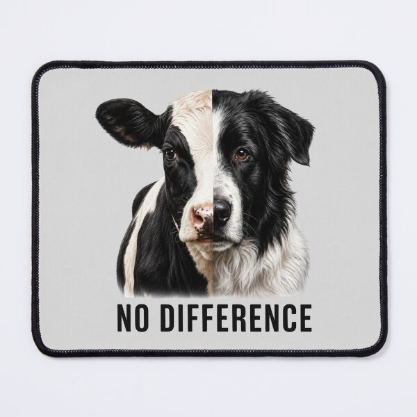 Item preview, No Difference Vegan Animal Welfare Cow Dog Farm Animals Pets Animal Rights Go Vegan designed and sold by Annika Shurafa.