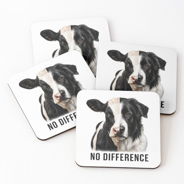 Item preview, No Difference Vegan Animal Welfare Cow Dog Farm Animals Pets Animal Rights Go Vegan designed and sold by Annika Shurafa.