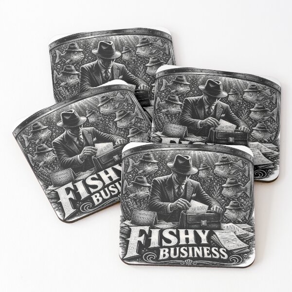 Item preview, Fishy Business - Retro Mobster Noir and Mafia Fish Funny Vector Design designed and sold by Nubian Style.