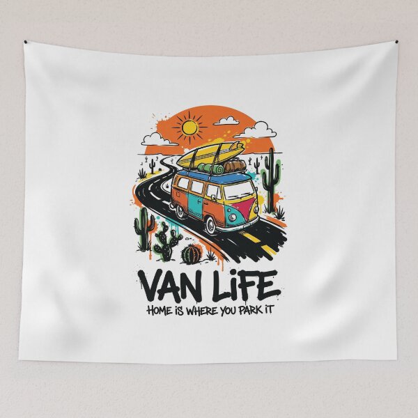 Item preview, Van Life Desert Road Trip Adventure Art designed and sold by Merch by Das Design Studio.