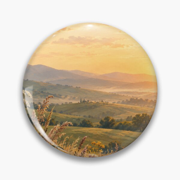 Item preview, Golden Sunset Meadow Mountain Landscape designed and sold by LearnFunStore.