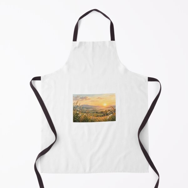 Item preview, Golden Sunset Meadow Mountain Landscape designed and sold by LearnFunStore.