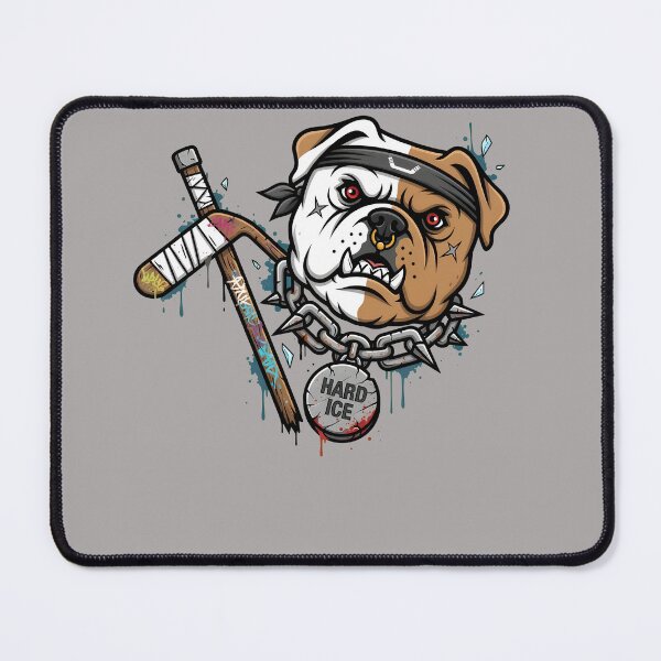 Item preview, Aggressive Bulldog Hockey Stick Mascot Design-96 designed and sold by RenateWieand.