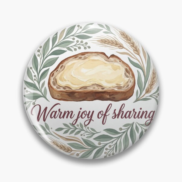 Item preview, Warm Joy of Sharing Bread Wreath Badge designed and sold by hattie's.
