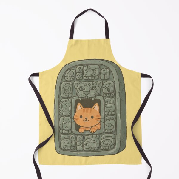 Item preview, Cute Orange Cat Peeking Out of a Maya Stela  designed and sold by MythoWorldddd.