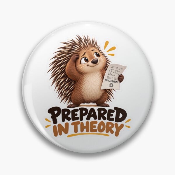 Item preview, Prepared In Theory – Funny Porcupine Unprepared Humor Sticker designed and sold by biomood.