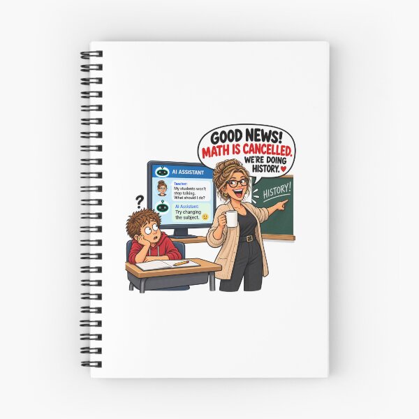 Item preview, Funny Teacher AI – Math Is Cancelled We’re Doing History designed and sold by EwelinaBa.