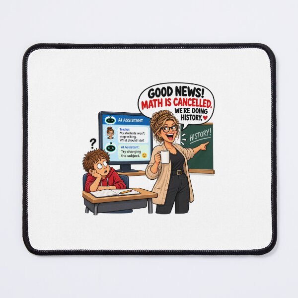 Item preview, Funny Teacher AI – Math Is Cancelled We’re Doing History designed and sold by EwelinaBa.