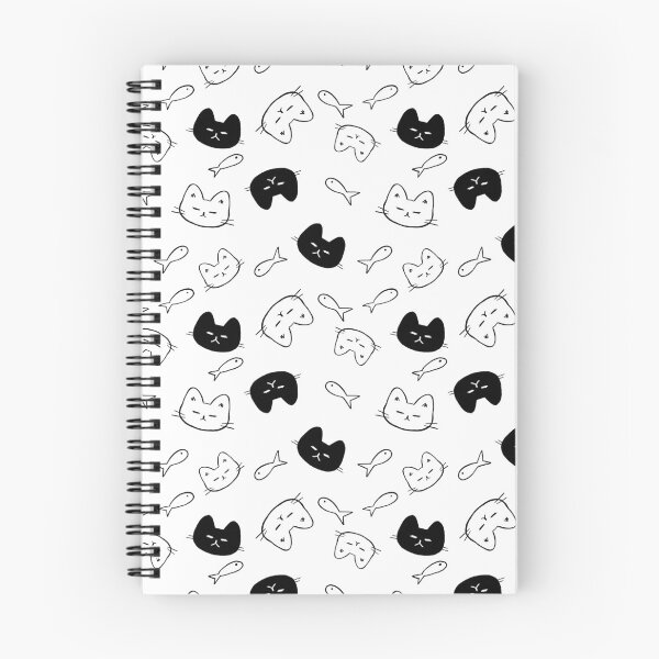 Item preview, Black & White Cat, and Fish Pattern designed and sold by PlainMaddiShop.