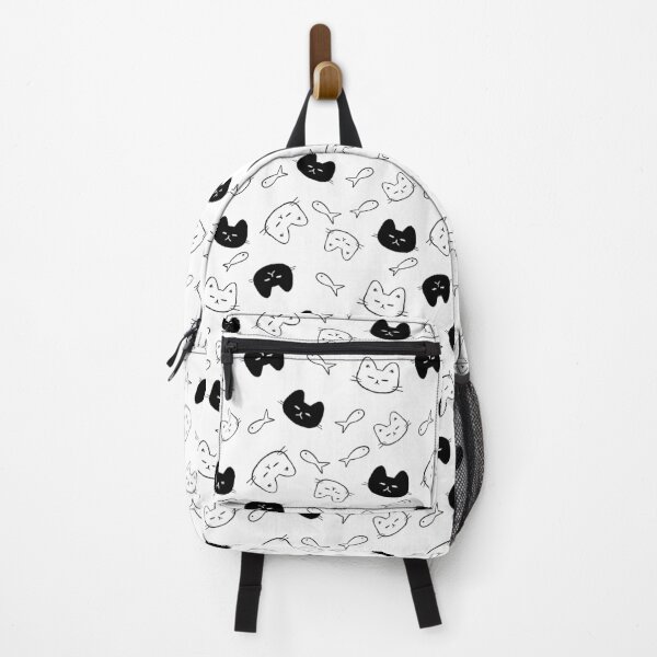 Item preview, Black & White Cat, and Fish Pattern designed and sold by PlainMaddiShop.