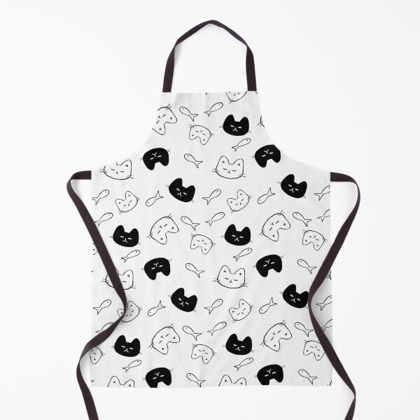 Item preview, Black & White Cat, and Fish Pattern designed and sold by PlainMaddiShop.