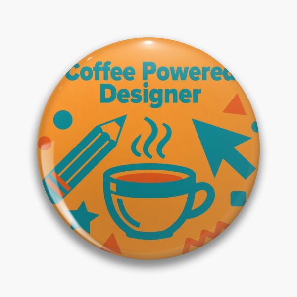 Item preview, Coffee Powered Designer - Graphic Design Pencil Cursor Badge designed and sold by Htkester1.