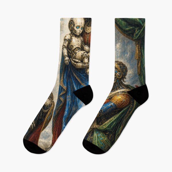 Item preview, The Sistine Cyborg Madonna — Cyber Renaissance Fine Art Poster designed and sold by DMarquiseArt.