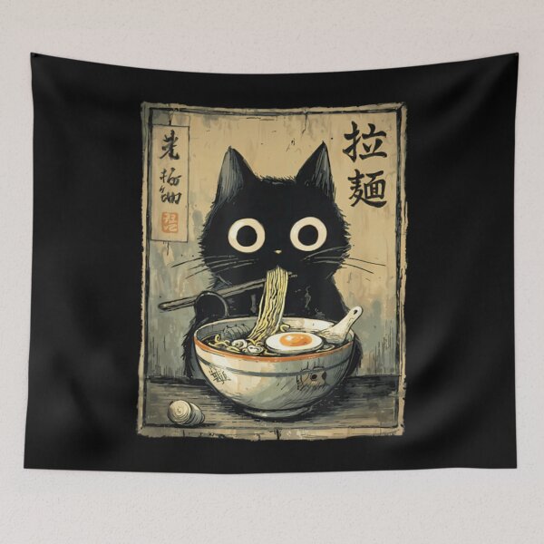 Item preview, Kawaii Ramen Cat Retro Japanese Noodles Artwork  designed and sold by BradleyRyan.