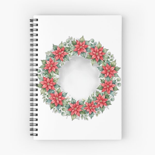 Item preview, Poinsettia Wreath Shirt – Watercolor Christmas Holiday Tee designed and sold by KERK Art and Design.