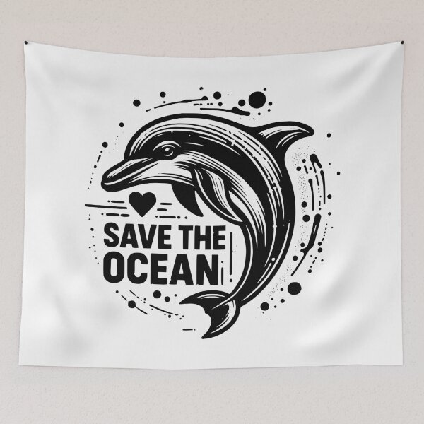 Item preview, Save the ocean dolphin scene classic t-shirt  designed and sold by Knowvhere.