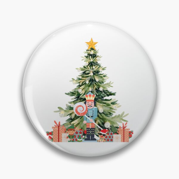 Item preview, Festive Nutcracker, Elf, and Dog by a Decorated Christmas Tree with Gifts designed and sold by VibranPalette.
