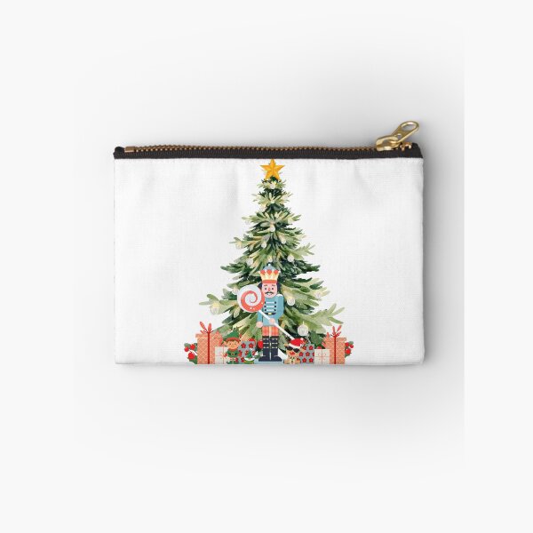 Item preview, Festive Nutcracker, Elf, and Dog by a Decorated Christmas Tree with Gifts designed and sold by VibranPalette.