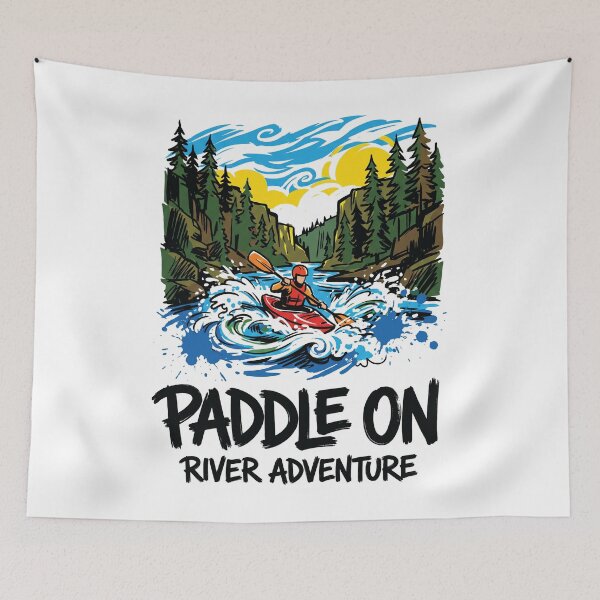 Item preview, Kayaking River Rapids Adventure Art Print designed and sold by Merch by Das Design Studio.