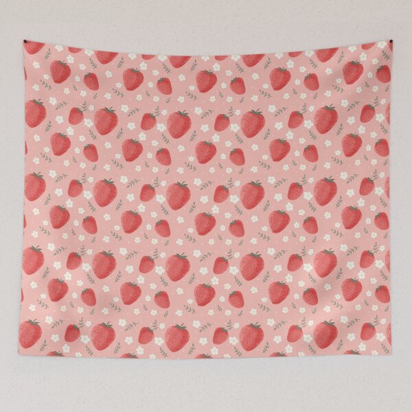 Item preview, Cute Pink Strawberry Fruit & Flower Design designed and sold by simplySstudios.