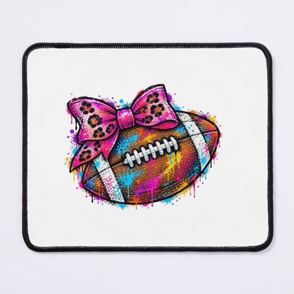 Item preview, Colorful Paint Splatter American Football With Pink Leopard Bow designed and sold by DYALEEZ-XCR.
