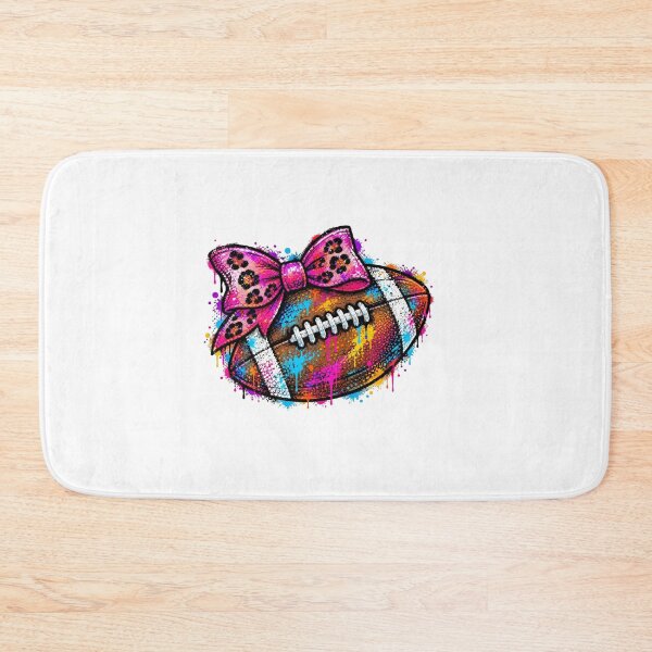 Item preview, Colorful Paint Splatter American Football With Pink Leopard Bow designed and sold by DYALEEZ-XCR.