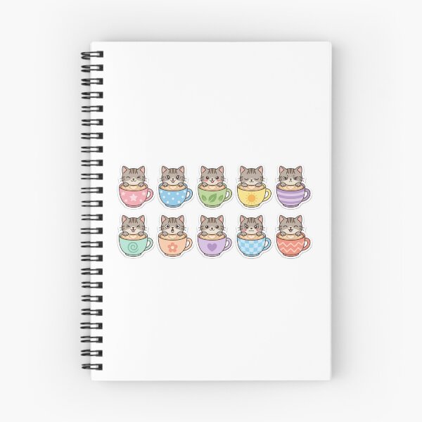 Item preview, Kawaii Cat Coffee – Set of 10 Cute Tabby Latte Art Die-Cut Vector Designs designed and sold by PrintforDesign.