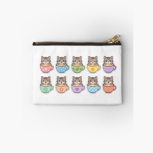 Item preview, Kawaii Cat Coffee  – Set of 10 Cute Tabby Latte Art Die-Cut Vector Designs designed and sold by PrintforDesign.