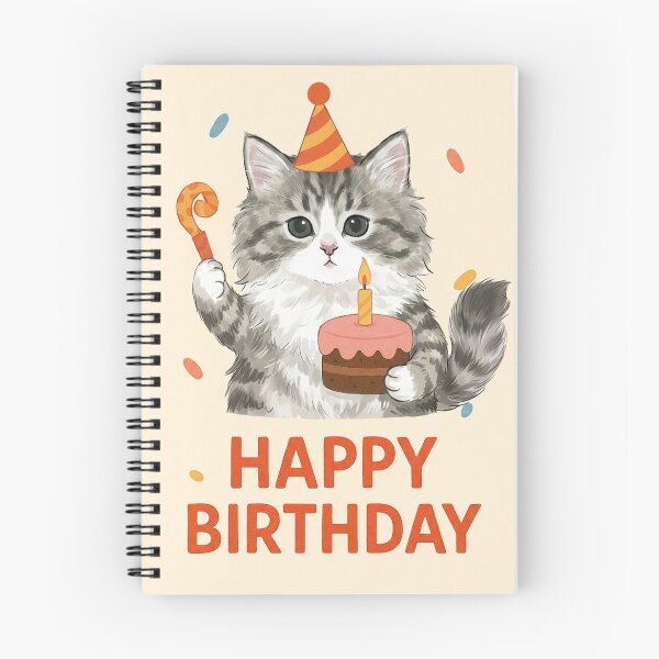 Item preview, KamKam the Cat Happy Birthday Celebration designed and sold by PetalsPaws.