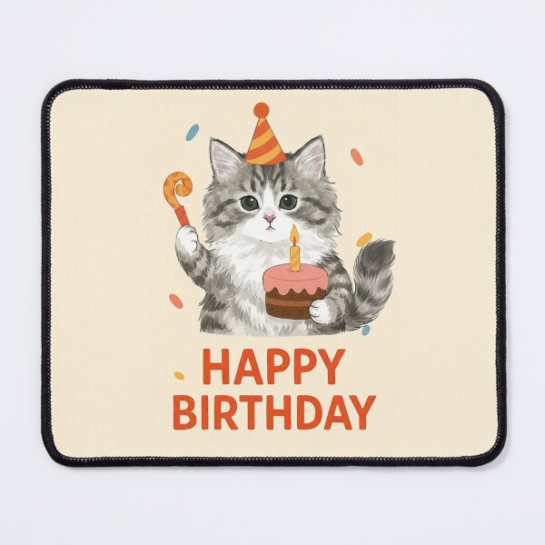Item preview, KamKam the Cat Happy Birthday Celebration designed and sold by PetalsPaws.