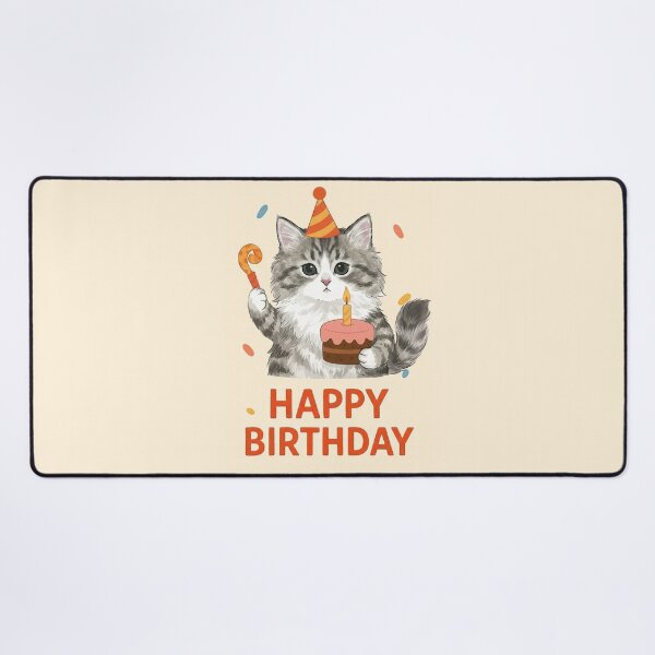 Item preview, KamKam the Cat Happy Birthday Celebration designed and sold by PetalsPaws.