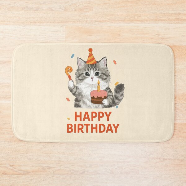 Item preview, KamKam the Cat Happy Birthday Celebration designed and sold by PetalsPaws.