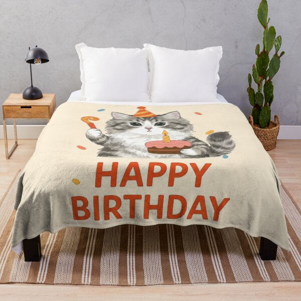 Item preview, KamKam the Cat Happy Birthday Celebration designed and sold by PetalsPaws.