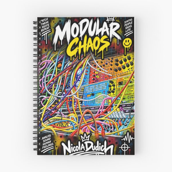 Item preview, Modular Chaos – Colorful Patch Cable Synth Art designed and sold by NicolaDudich.
