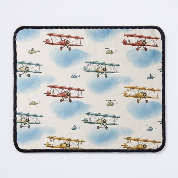 Item preview, Vintage Airplanes and Helicopters Seamless Pattern Vector Design - Kids Aviation Textile and Wallpaper Print designed and sold by Nubian Style.