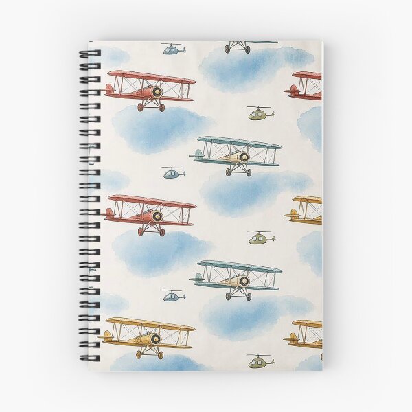 Item preview, Vintage Airplanes and Helicopters Seamless Pattern Vector Design - Kids Aviation Textile and Wallpaper Print designed and sold by Nubian Style.