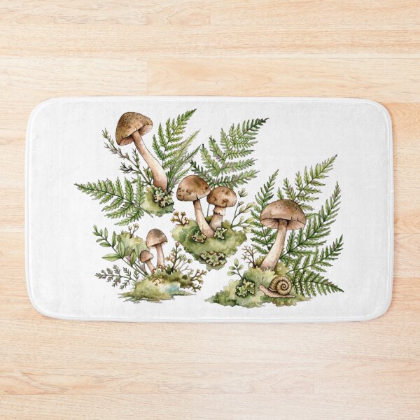 Item preview, Cottagecore Mushrooms Ferns and Snail - Goblincore Watercolor Sticker - Fairycore designed and sold by Htkester1.