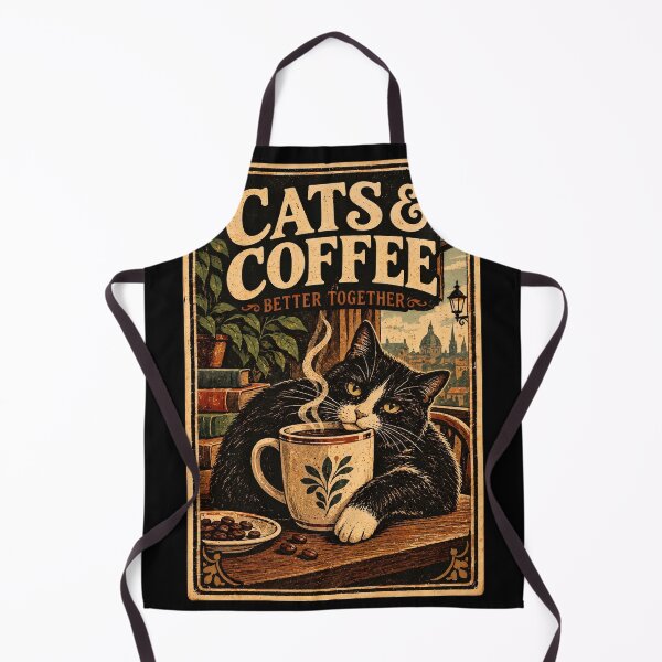 Item preview, Vintage Cats & Coffee Retro Cozy Café Art designed and sold by AS94 Creative Designs.